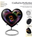 10-inch Heart Tarot Urn for human ashes, personalize with engraved names