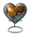 10-inch Tarot Urn, heart-shaped burial funeral urn for adult ashes, includes velvet pouch