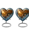 10-inch Tarot Urn, heart-shaped burial funeral urn for adult ashes, includes velvet pouch