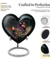 10-inch Tarot heart urn for burial funeral cremation, made of aluminum