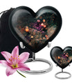 10-inch Tarot heart urn for burial funeral cremation, made of aluminum