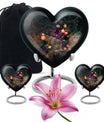 10-inch Tarot heart urn for burial funeral cremation, made of aluminum