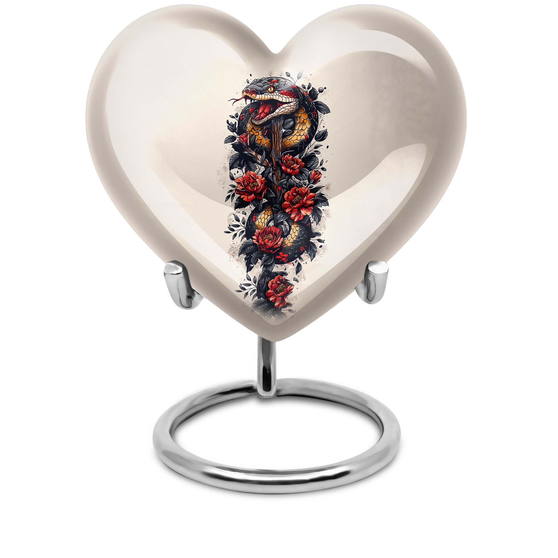 Heart shaped snake urn