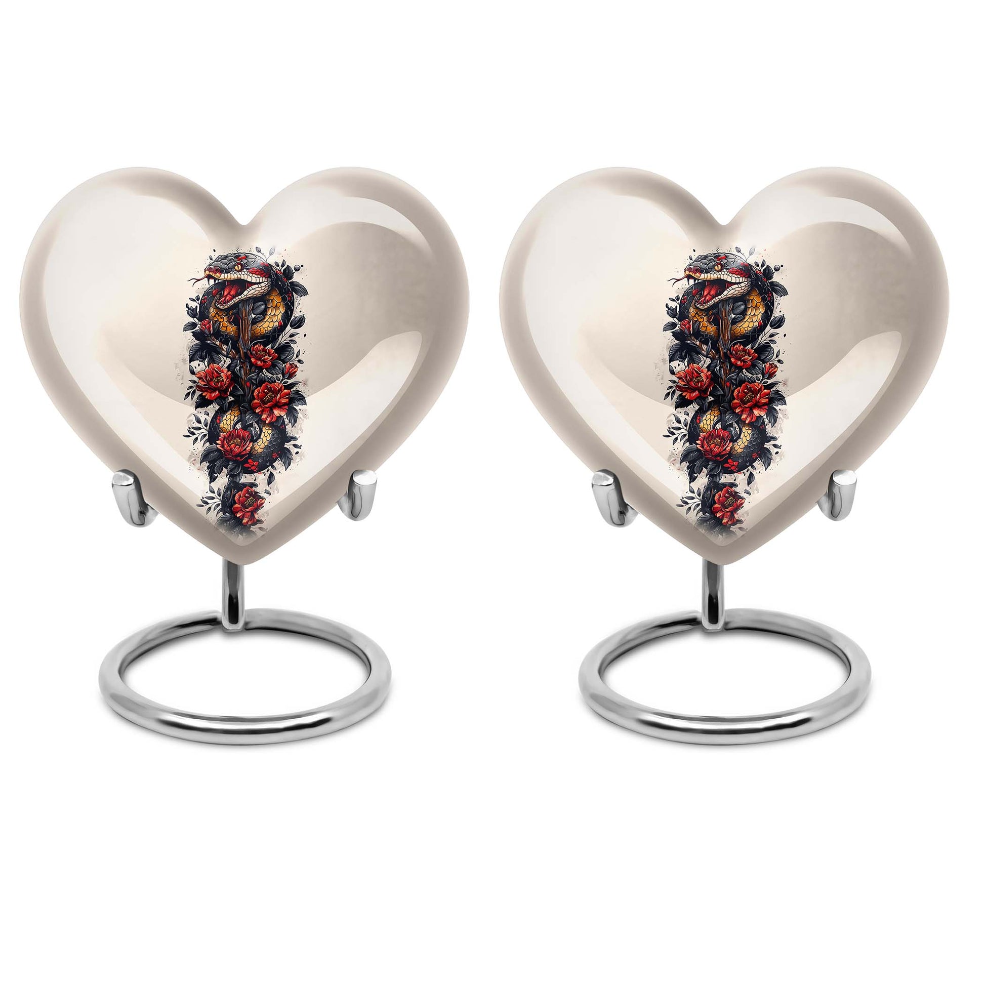 Heart shaped snake urn