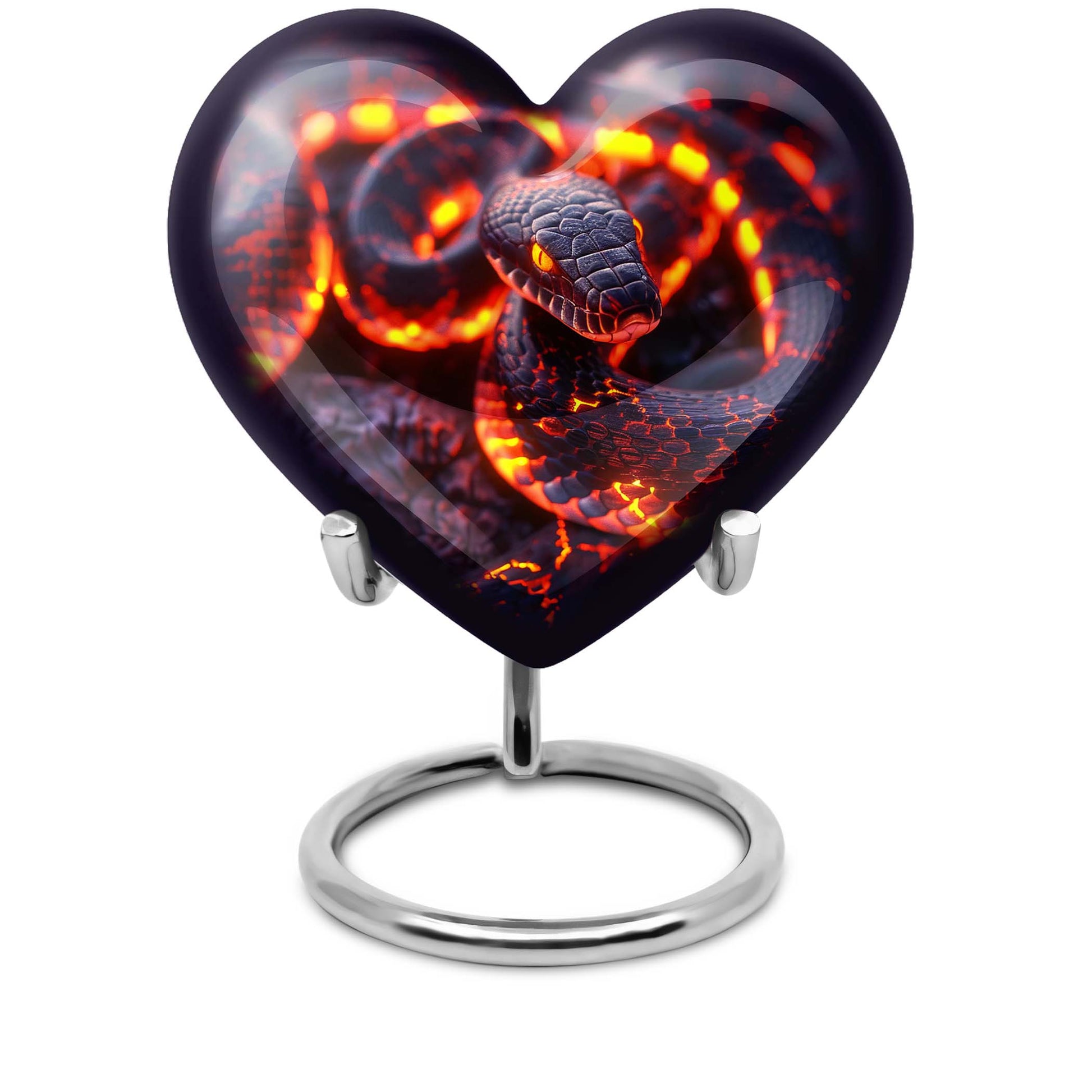 10-inch heart-shaped snake urn for adult ashes,