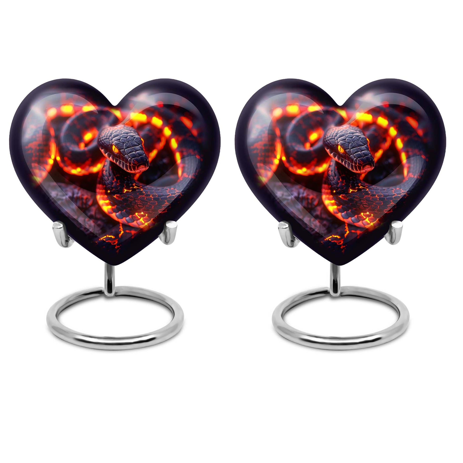 10-inch heart-shaped snake urn for adult ashes,