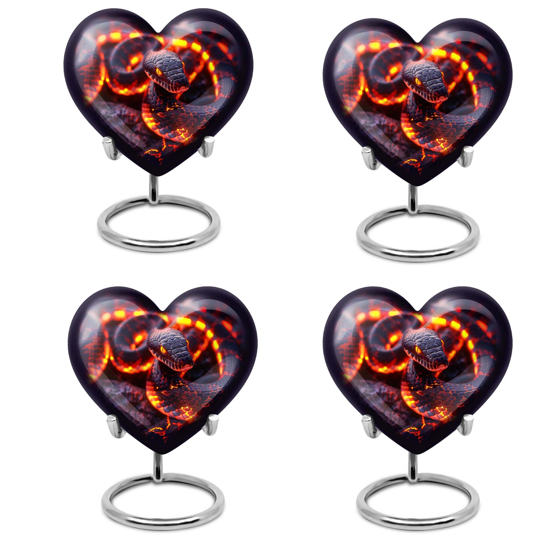 10-inch heart-shaped snake urn for adult ashes,