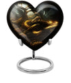 10-inch snake urn, heart-shaped memorial burial cremation urn with velvet pouch