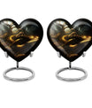 10-inch snake urn, heart-shaped memorial burial cremation urn with velvet pouch