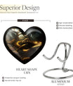 10-inch snake urn, heart-shaped memorial burial cremation urn with velvet pouch