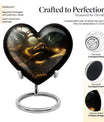 10-inch snake urn, heart-shaped memorial burial cremation urn with velvet pouch