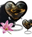 10-inch snake urn, heart-shaped memorial burial cremation urn with velvet pouch