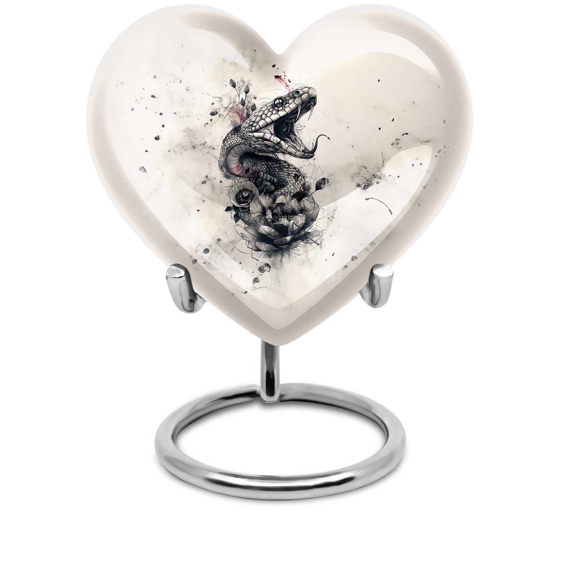 heart-shaped snake urn for adult ashes