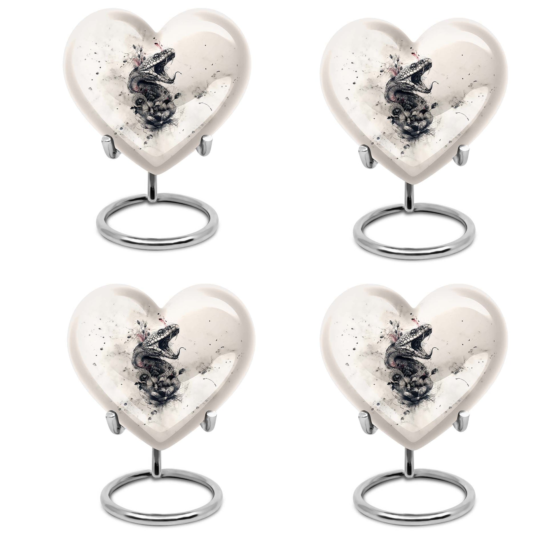 heart-shaped snake urn for adult ashes