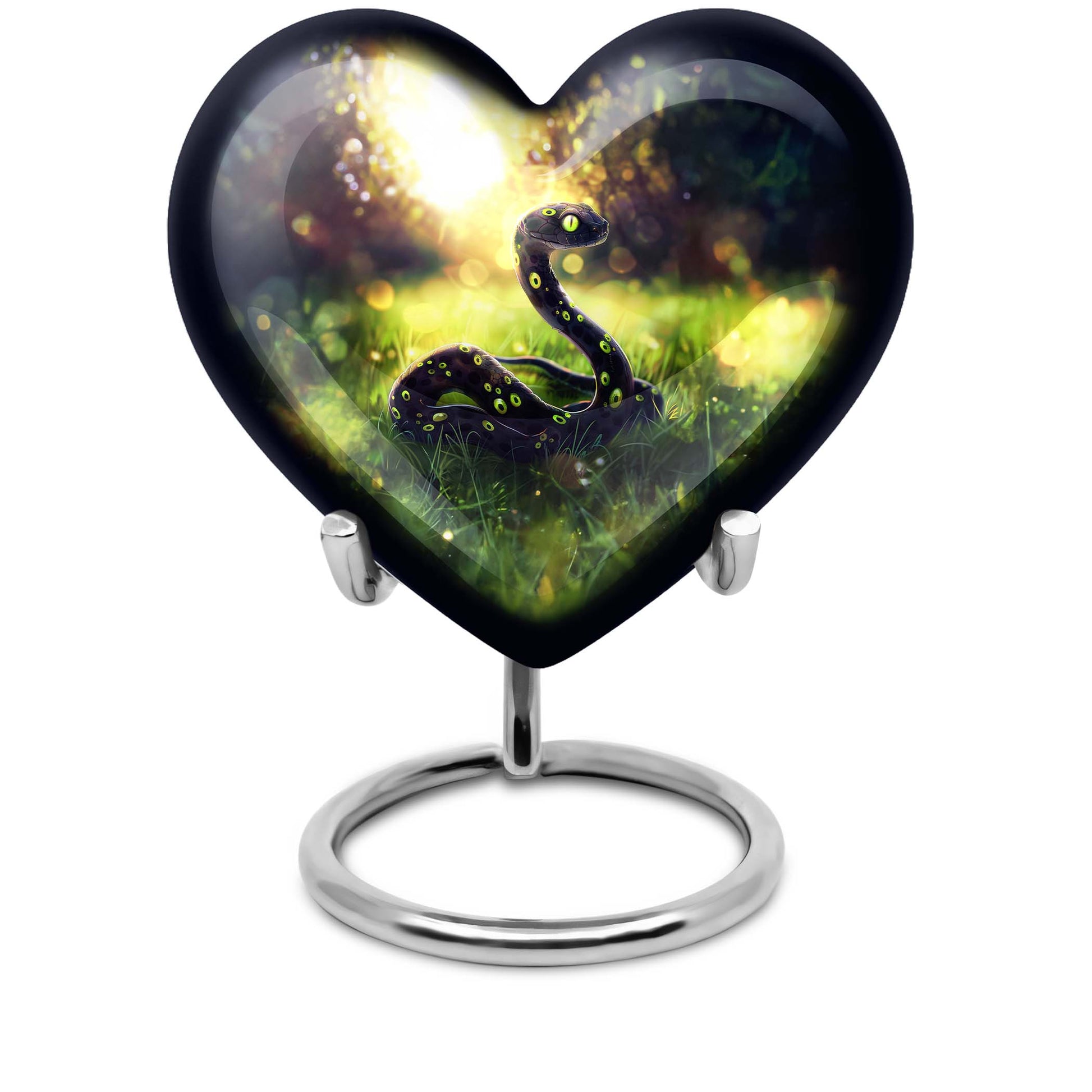 heart designed snake urn for women