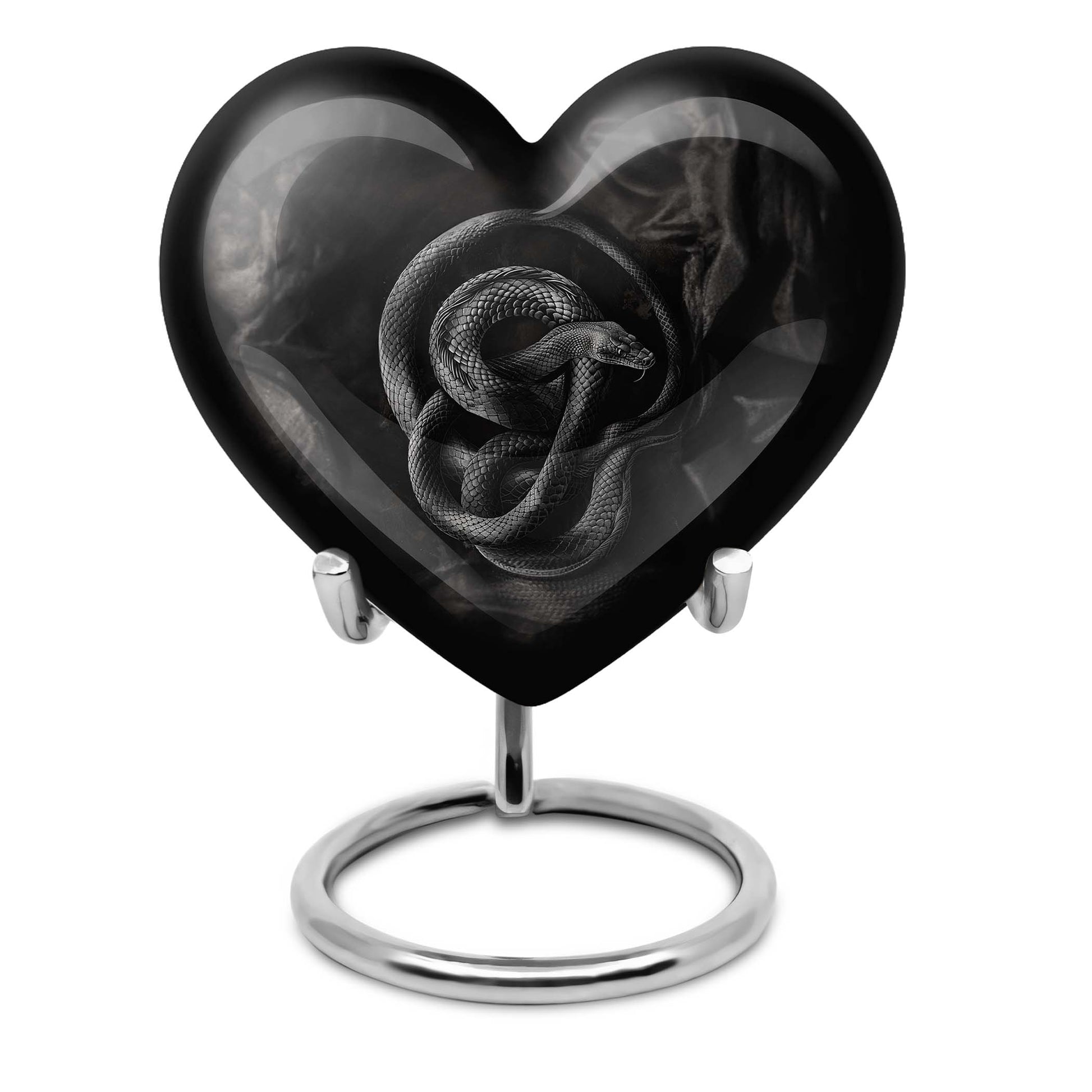 heart-shaped snake urn for ashes