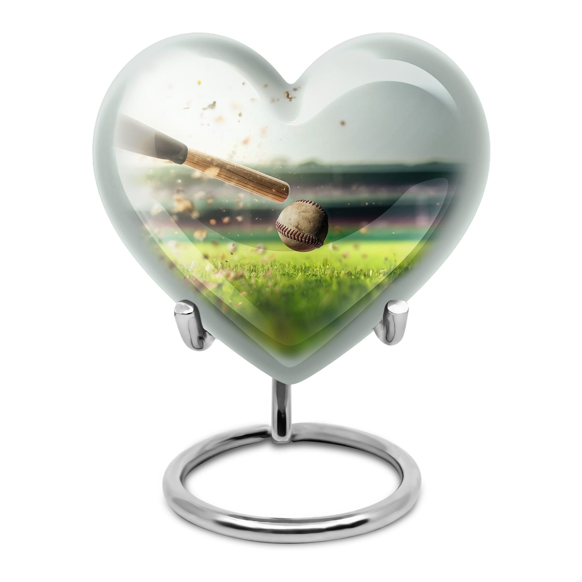 heart-shaped baseball urn