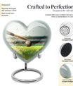 heart-shaped baseball urn