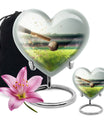 heart-shaped baseball urn