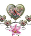 heart designed Cardinal Bird Urn for adult human ashes