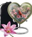 heart designed Cardinal Bird Urn for adult human ashes