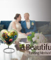 10-inch heart-shaped humming birds urn for ashes,