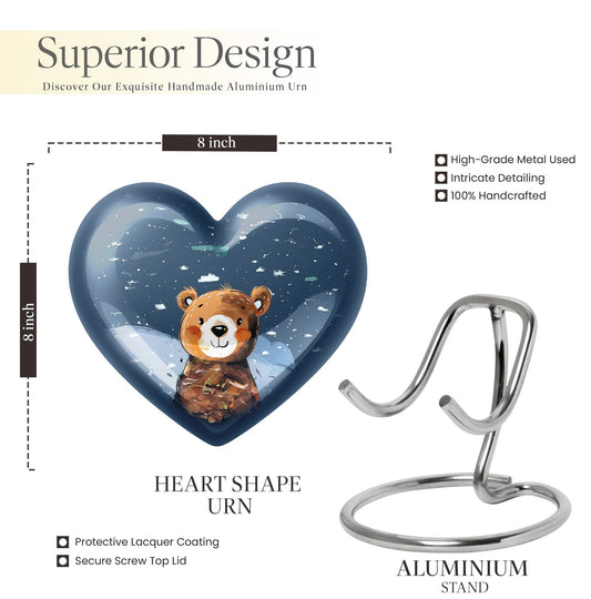 heart shaped bear urn