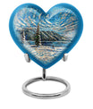 10-inch large heart Mountains Urn for adult ashes, c