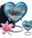 10-inch large heart Mountains Urn for adult ashes, c