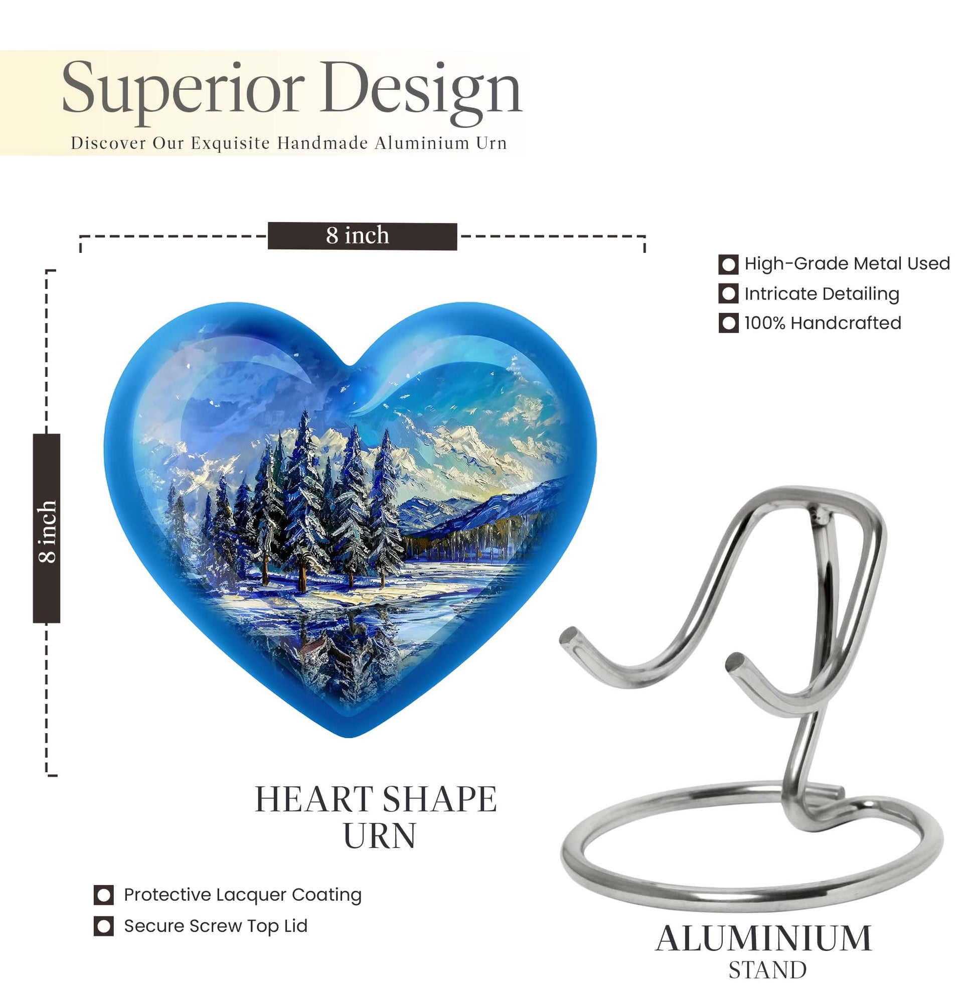 Mountains Heart Urn