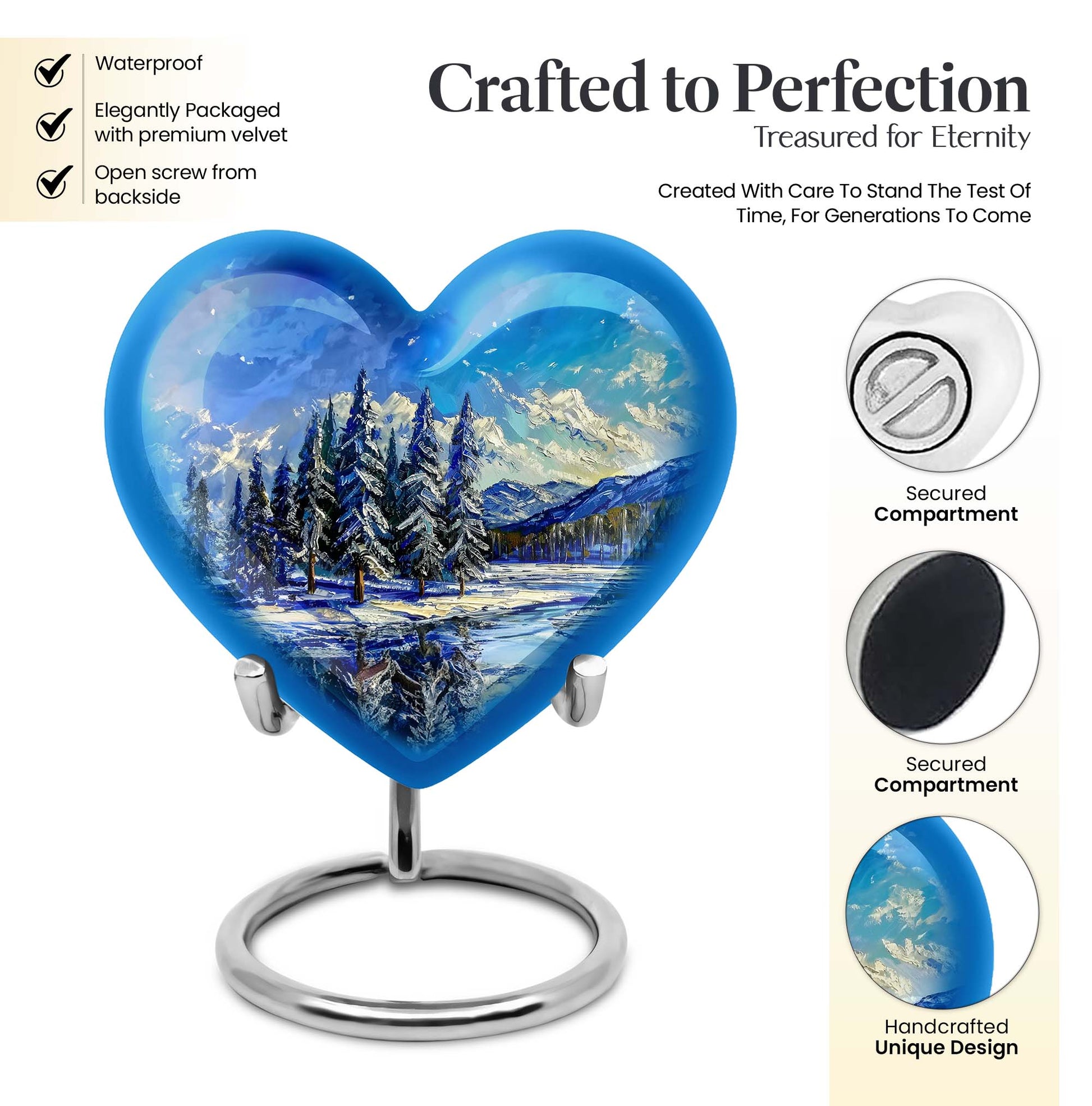 Mountains Heart Urn