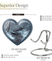 Mountains Urn, a heart-shaped 10 inch aluminium funeral urn