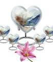 10-inch Mountains Urn, heart-shaped cremation 