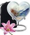 10-inch Mountains Urn, heart-shaped cremation 