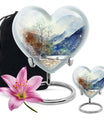 10-inch Mountains Urn, heart-shaped cremation 