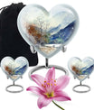 10-inch Mountains Urn, heart-shaped cremation 