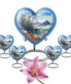 Heart Design Mountains Urn