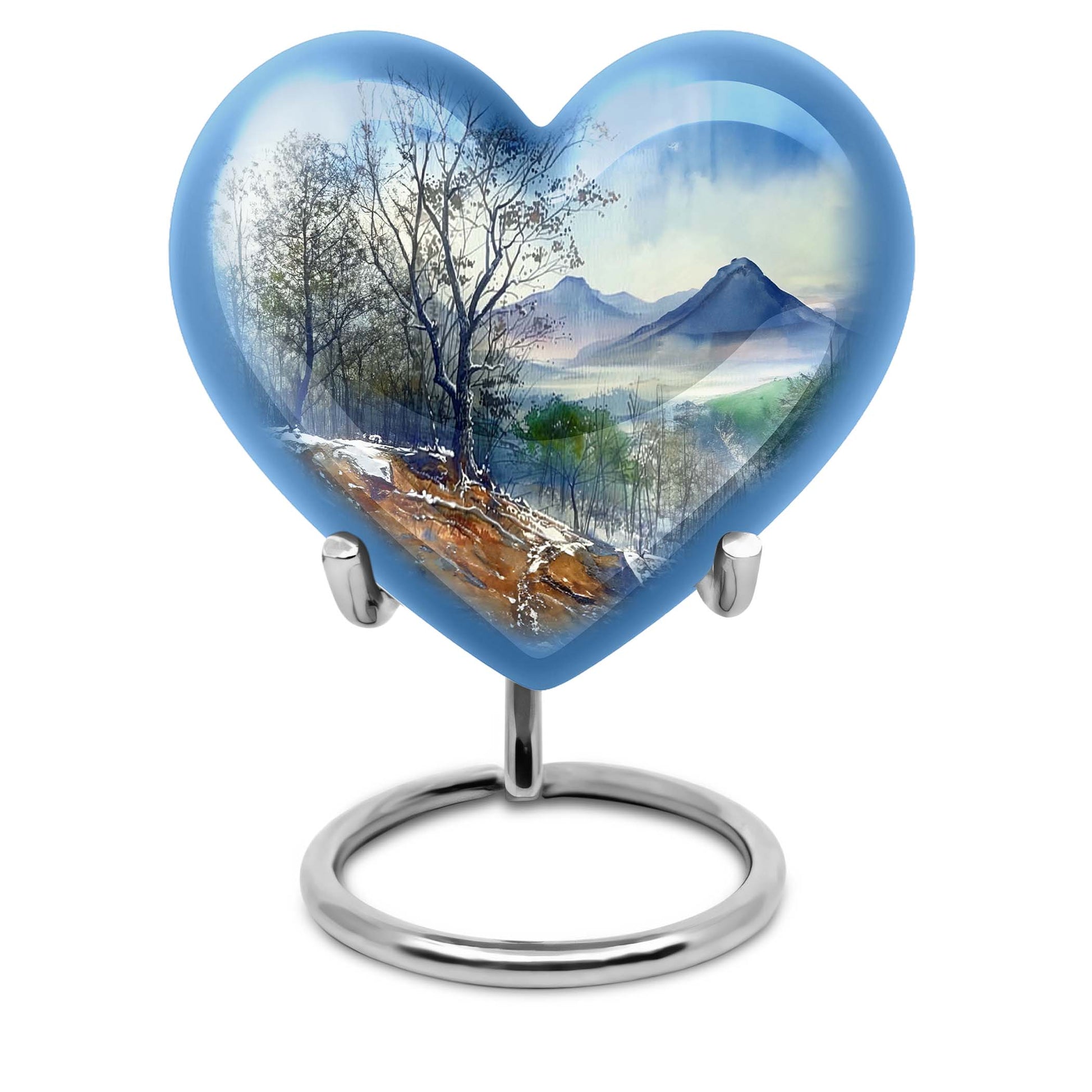 Heart Design Mountains Urn