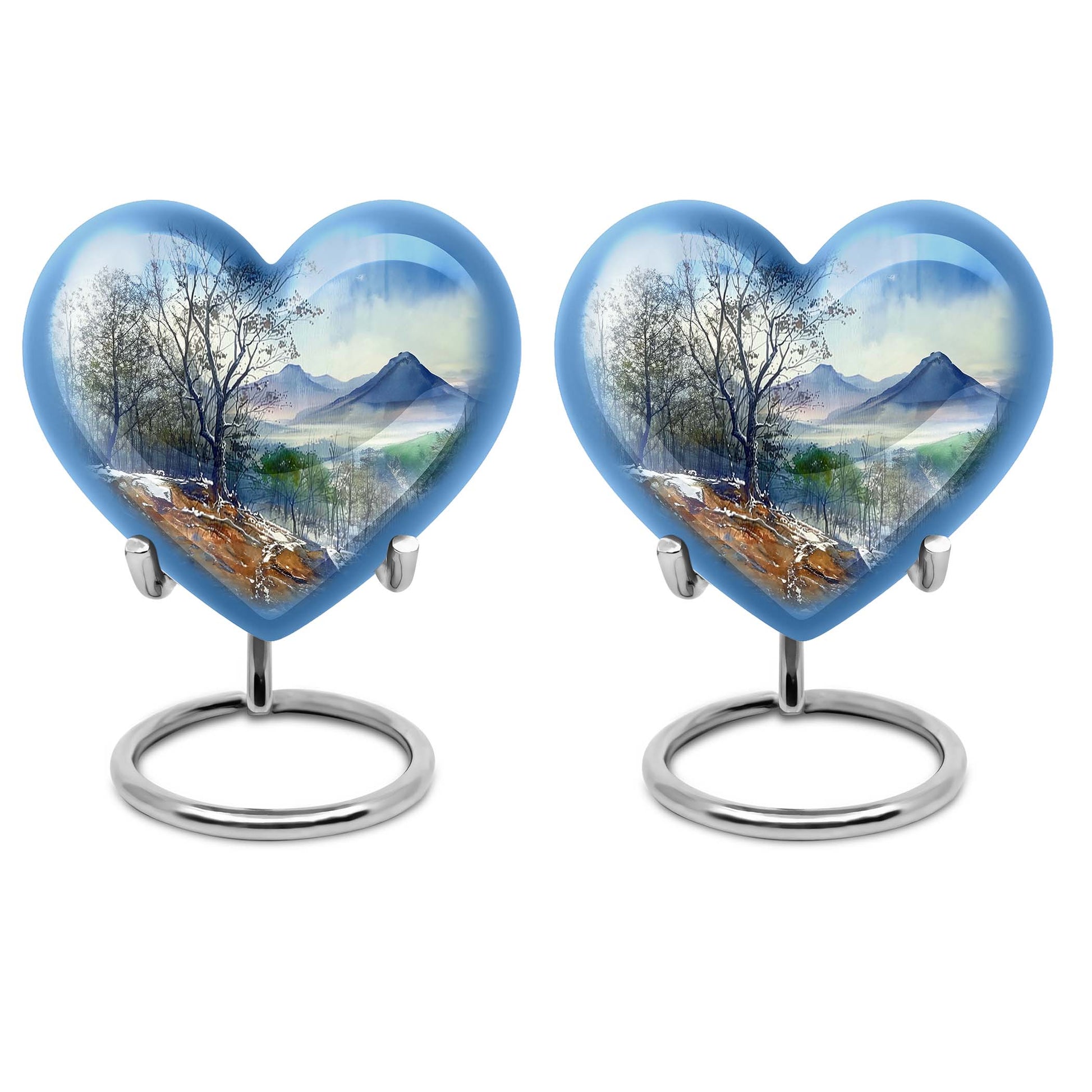 Heart Design Mountains Urn