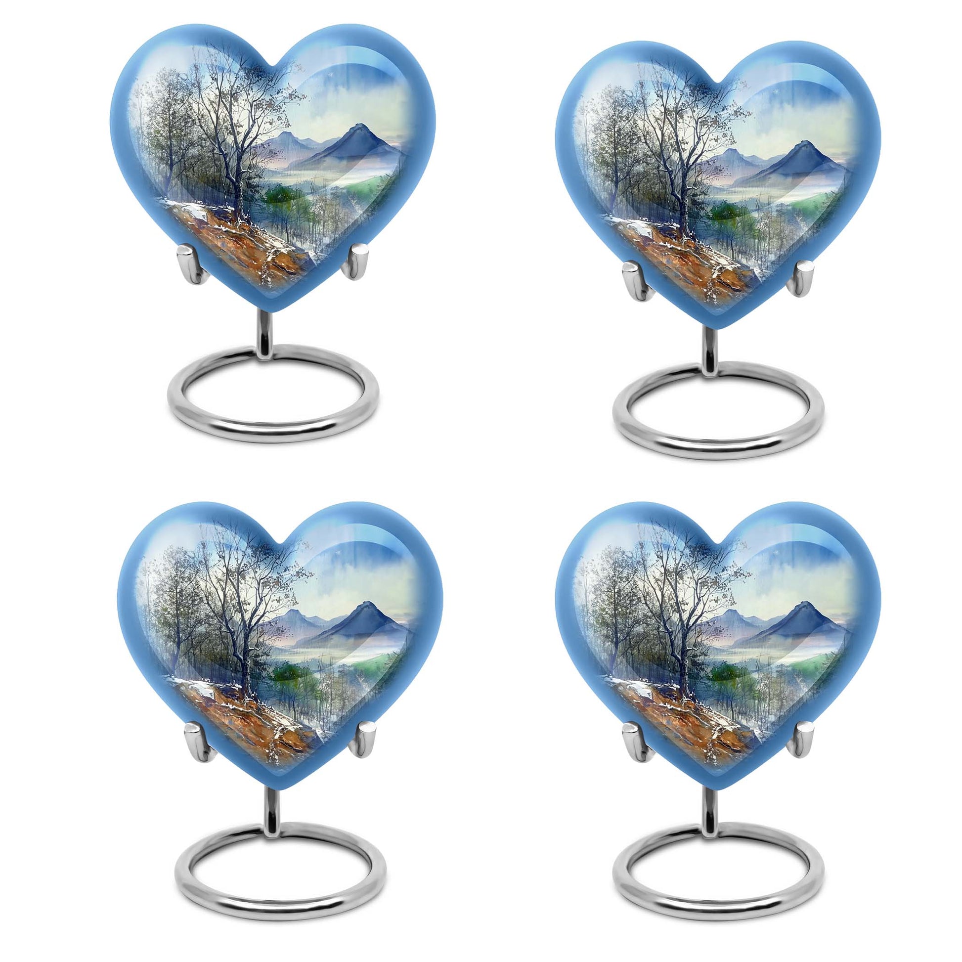 Heart Design Mountains Urn