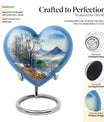 Heart Design Mountains Urn