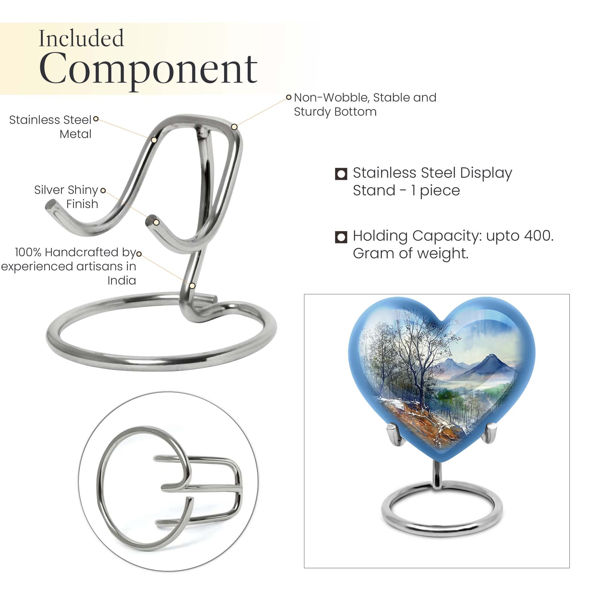 Heart Design Mountains Urn