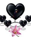 heart shaped Puffin bird Urn