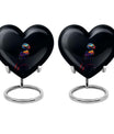 heart shaped Puffin bird Urn