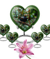 10-inch Puffin bird heart-shaped cremation urn