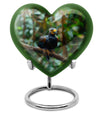 10-inch Puffin bird heart-shaped cremation urn