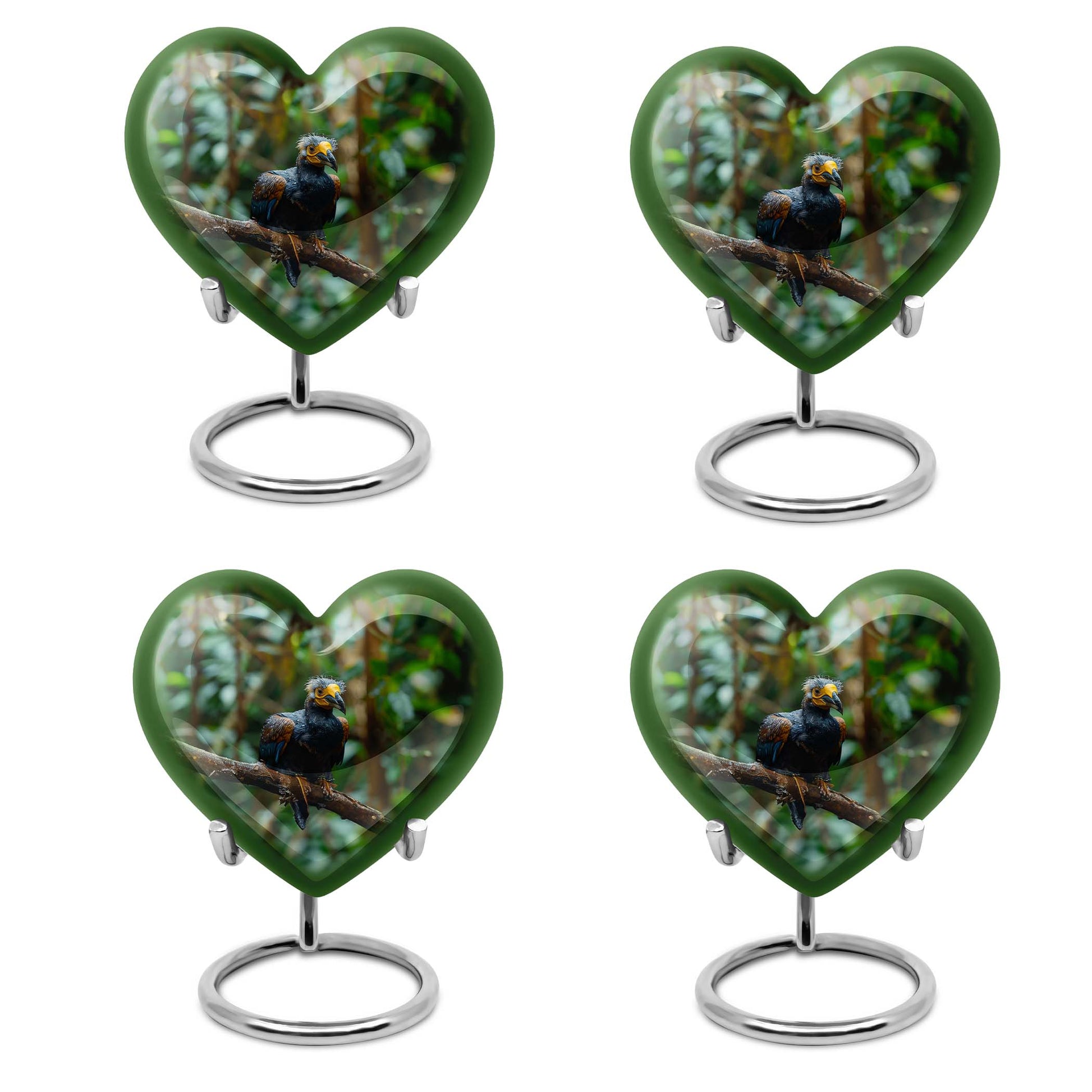 10-inch Puffin bird heart-shaped cremation urn