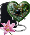 10-inch Puffin bird heart-shaped cremation urn