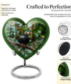 10-inch Puffin bird heart-shaped cremation urn