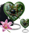 10-inch Puffin bird heart-shaped cremation urn